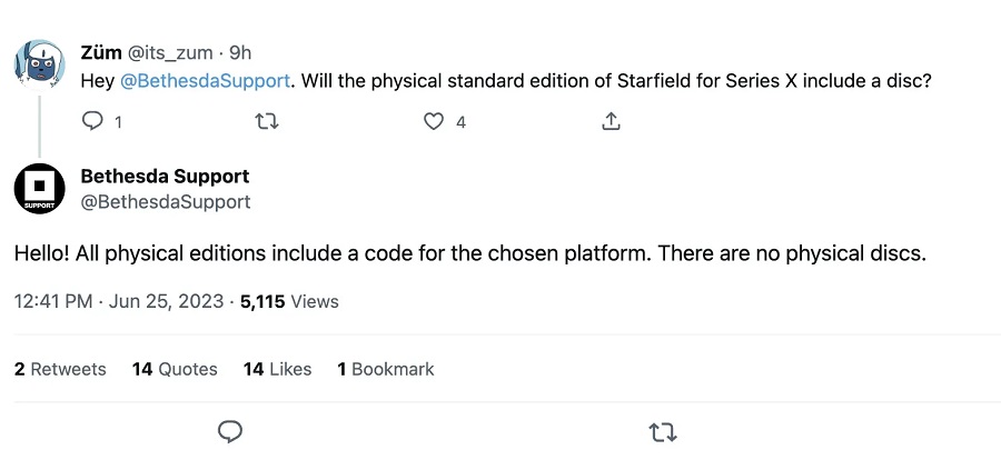 Starfield не выйдет на дисках - Bethesda сообщила, что в физических изданиях будет только код активации игры-2