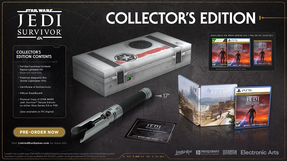 Everything a true Jedi needs: Star Wars Jedi: Survivor Collector's Edition presented