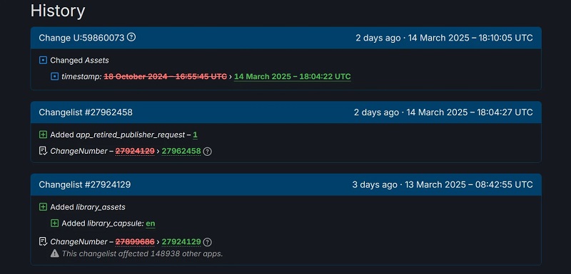 Скріншот зі сторінки в SteamDB