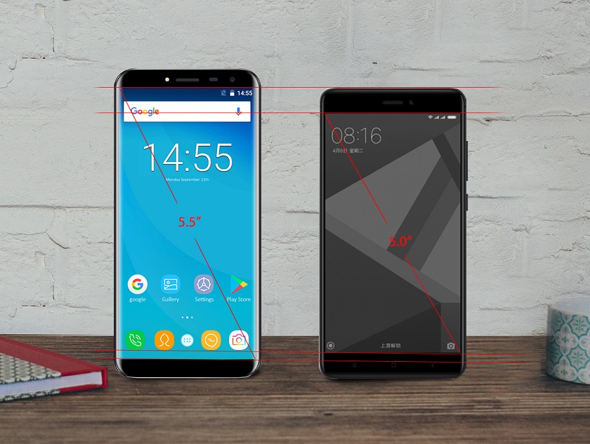 Безрамочный OUKITEL C8 против Xiaomi Redmi 4X-2 OUKITEL C8 2.jpg
