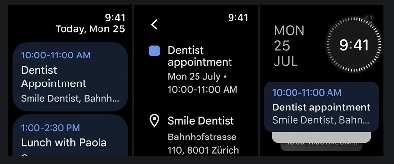 Google Календар на Apple Watch