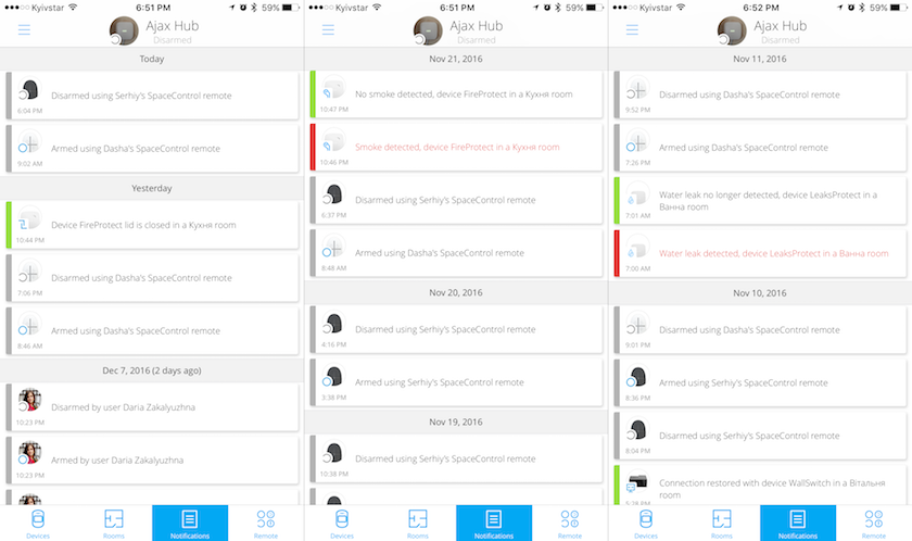 This is how the window with notifications look like
