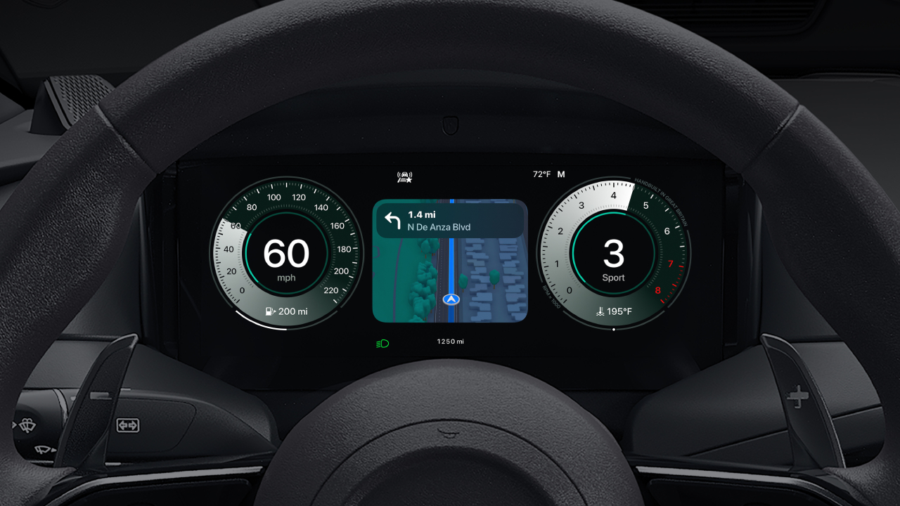 Приладова панель CarPlay Ultra з картами