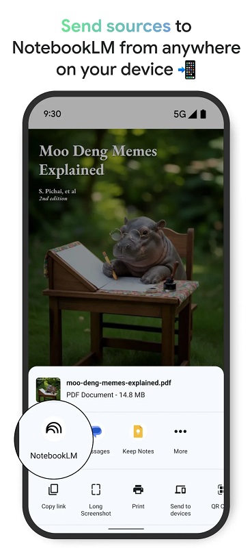 Interface NotebookLM