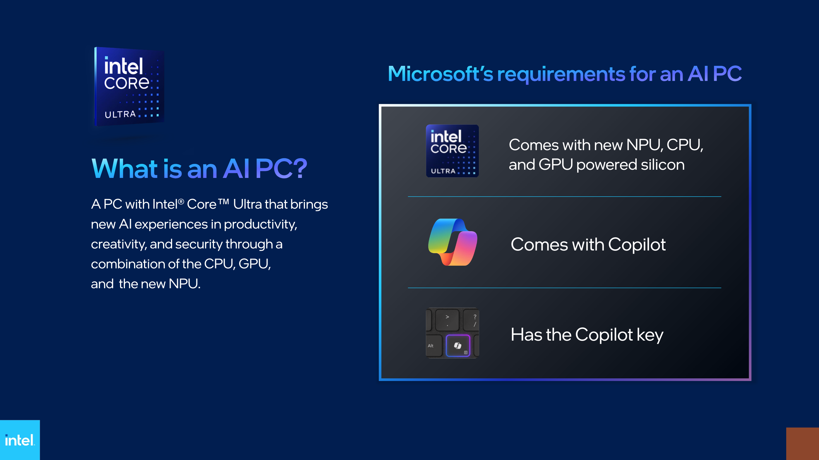 Microsoft exige que les ordinateurs d'IA disposent d'une clé Copilot distincte - Intel-2