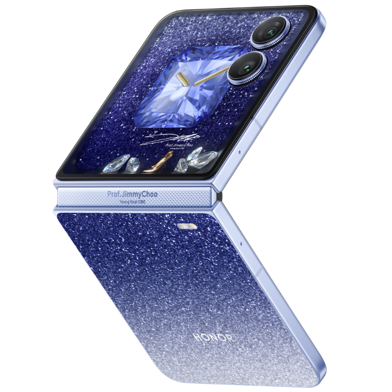 Дизайн смартфону Honor Magic V Flip 2 в кольорі Jewel Blue