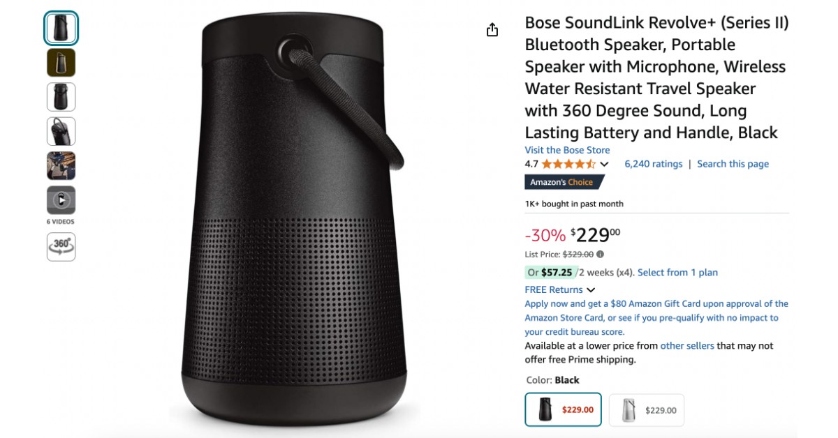 Bose SoundLink Revolve+ (Series II) Bluetooth Speaker - $100 Discount! Great Opportunity!