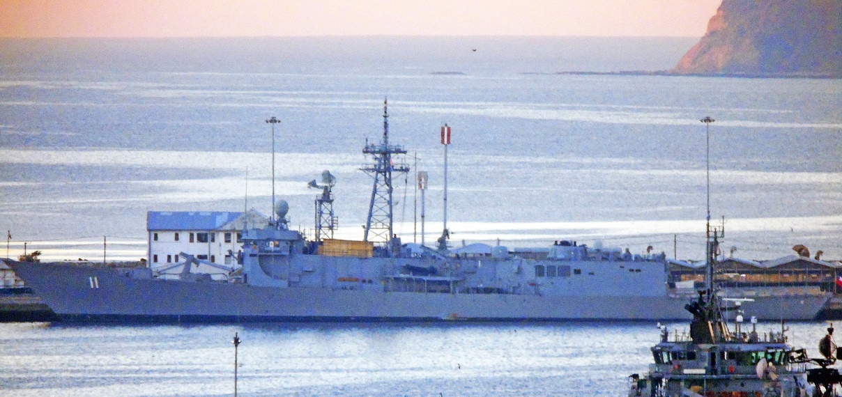 Frigate Capitán Prat undergoing modernisation