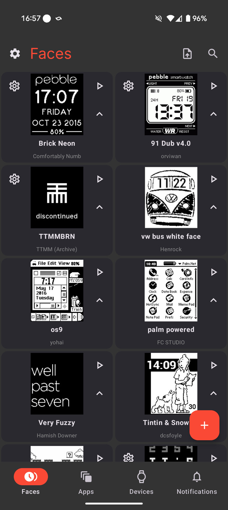 Циферблати для годинника Pebble