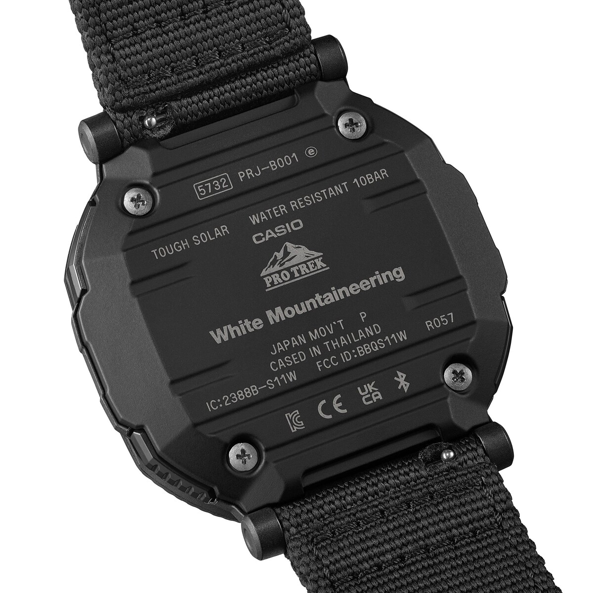 Casio Pro Trek PRJ-B001WM-1 з чорним дизайном та трикутними візерунками