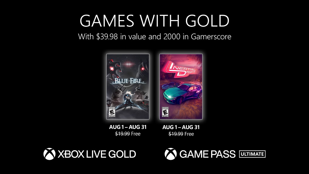 Les abonnés Xbox Live Gold auront droit à deux jeux exceptionnels en août, Blue Fire et Inertial Drift.
