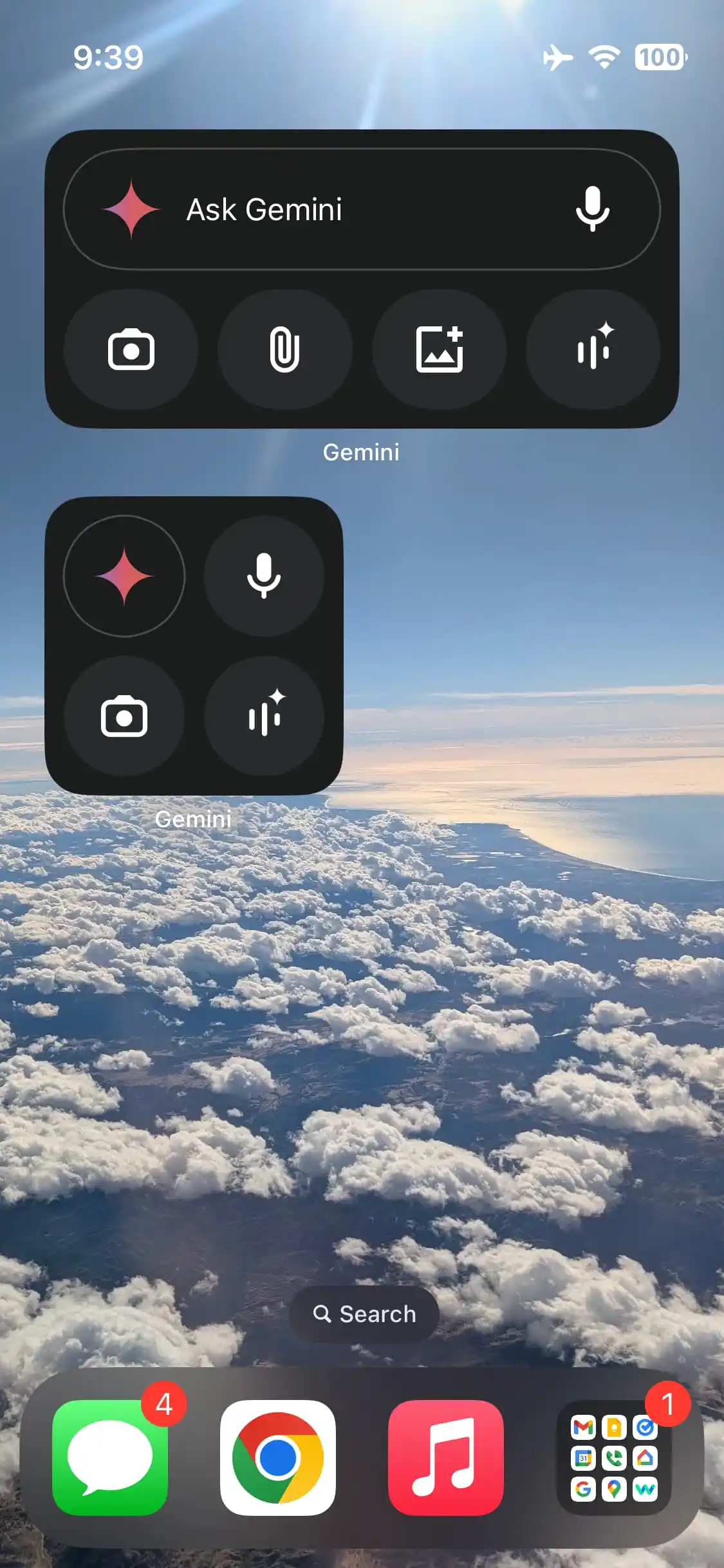 Виджет Gemini для главного экрана iPhone 1