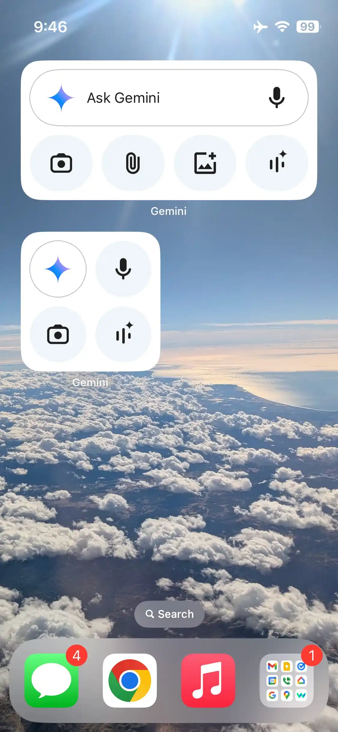 Виджет Gemini для главного экрана iPhone 2