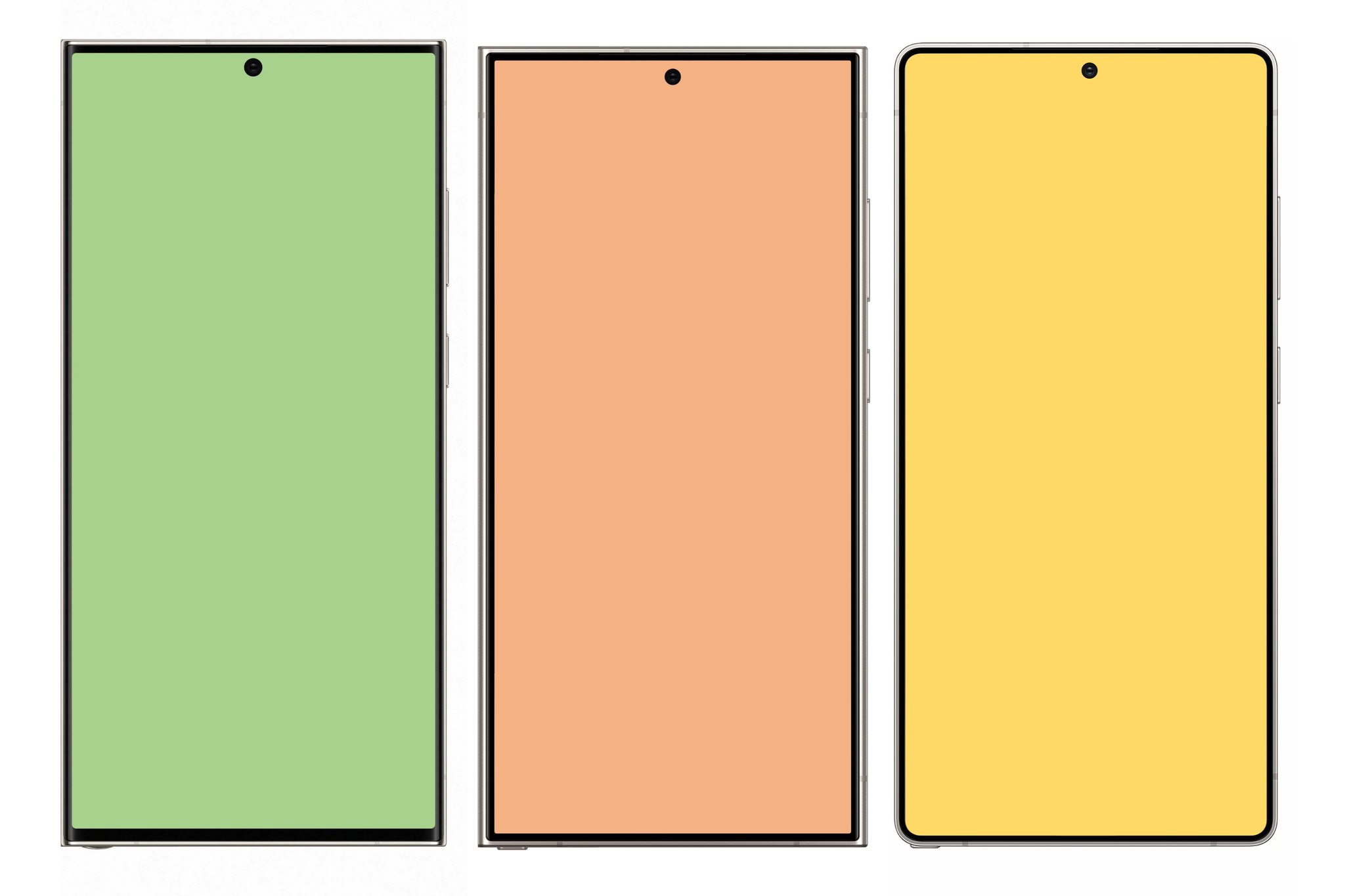 Galaxy S23 Ultra, Galaxy S24 Ultra and Galaxy S25 Ultra smartphone design comparison