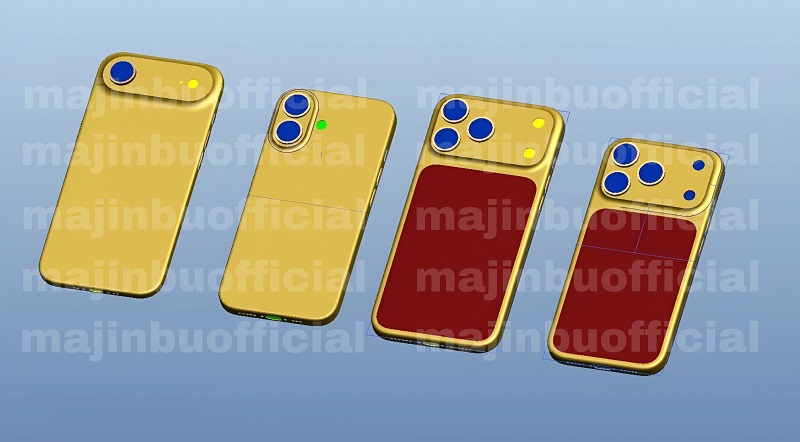 CAD-рендеры четырех моделей iPhone 17 от Маджин Бу