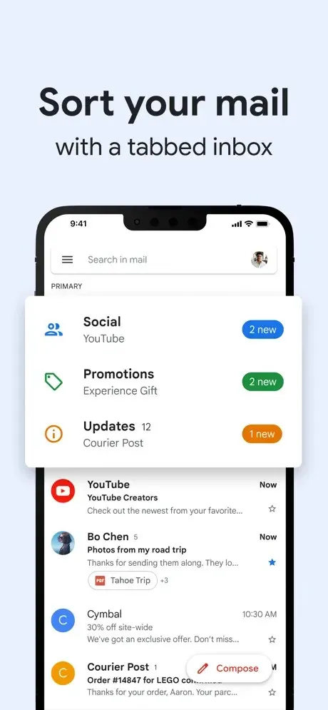 Old Gmail design for iOS