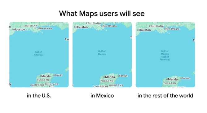 Changements dans le nom du Golfe du Mexique sur Google Maps