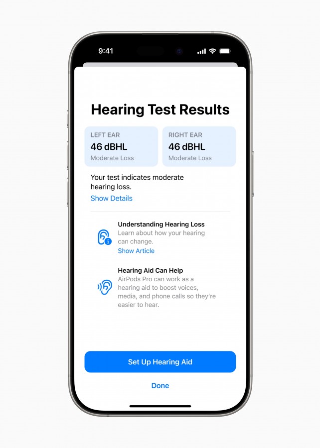 Зображення AirPods Pro 2 з новим режимом слухового апарату