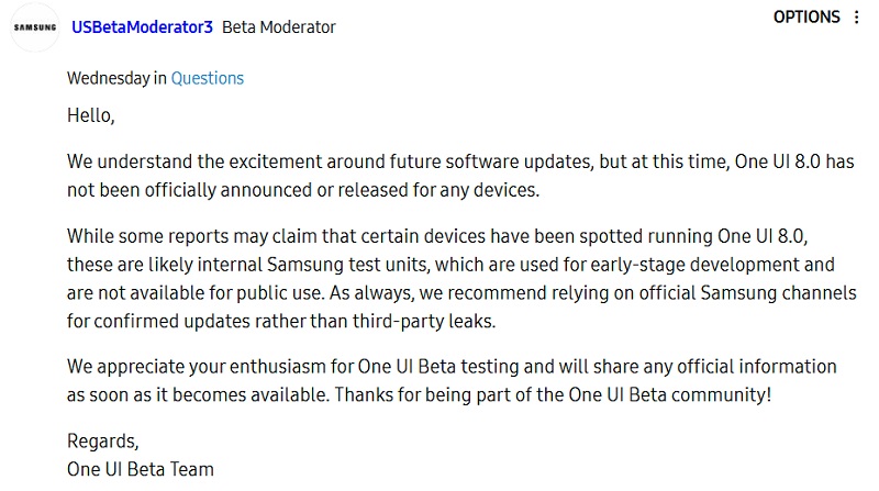 Screenshot of USBetaModerator3 message