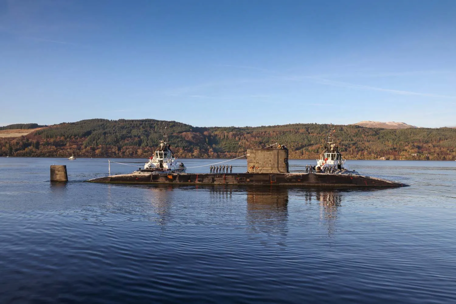 The nuclear-powered submarine HMS Triumph on its last port call