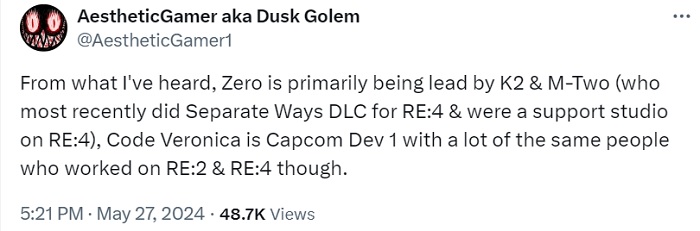 The editor-in-chief of VGC confirmed the information about the development of Resident Evil Zero and Code Veronica remakes. It became known and who is engaged in updating the cult horror films-2