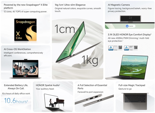 Key Features and Benefits of HONOR MagicBook Art 14 Snapdragon