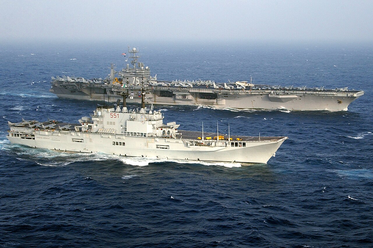 The aircraft carriers ITS Giuseppe Garibaldi and USS Harry S. Truman