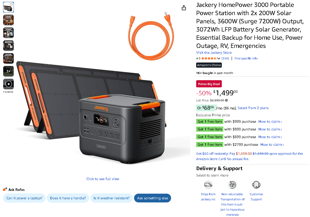 Jackery HomePower 3000 Portable Power Station Jackery HomePower 3000 Portable Power Station