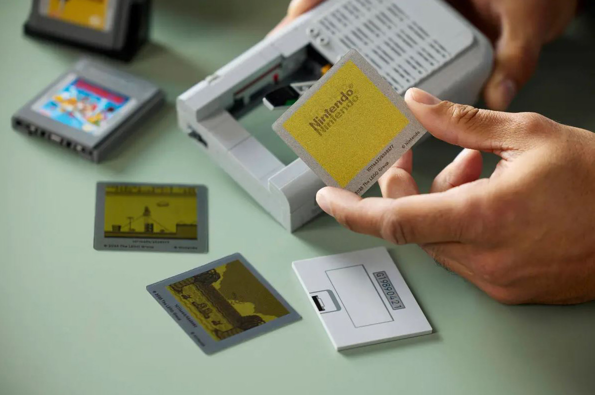 LEGO Game Boy display in exhibition format