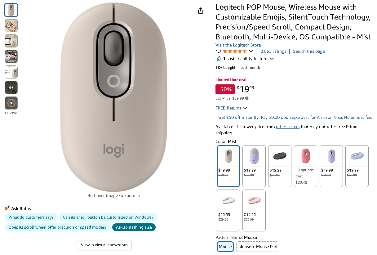 Logitech POP Mouse in Mist color Logitech POP Mouse in Mist color