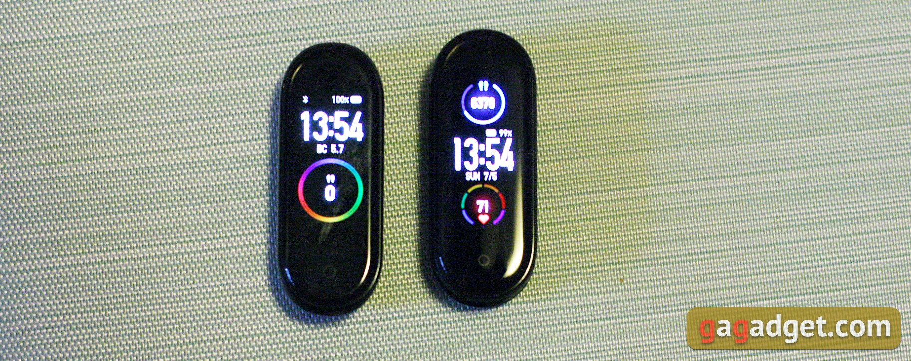Screen comparison Mi Band 4 and Mi Band 5