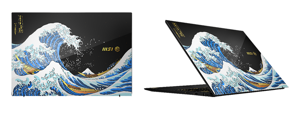 MSI Prestige 13 AI+ Ukiyo-e Edition laptop with a unique design