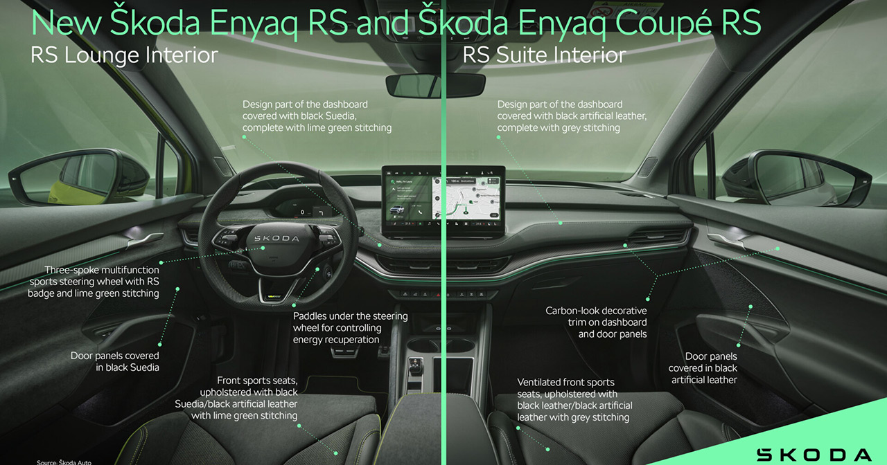 Enyaq RS and Coupé RS interior
