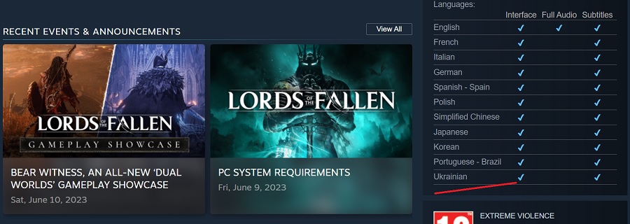 В амбітній екшен-RPG Lords of the Fallen з'явиться українська текстова локалізація-2
