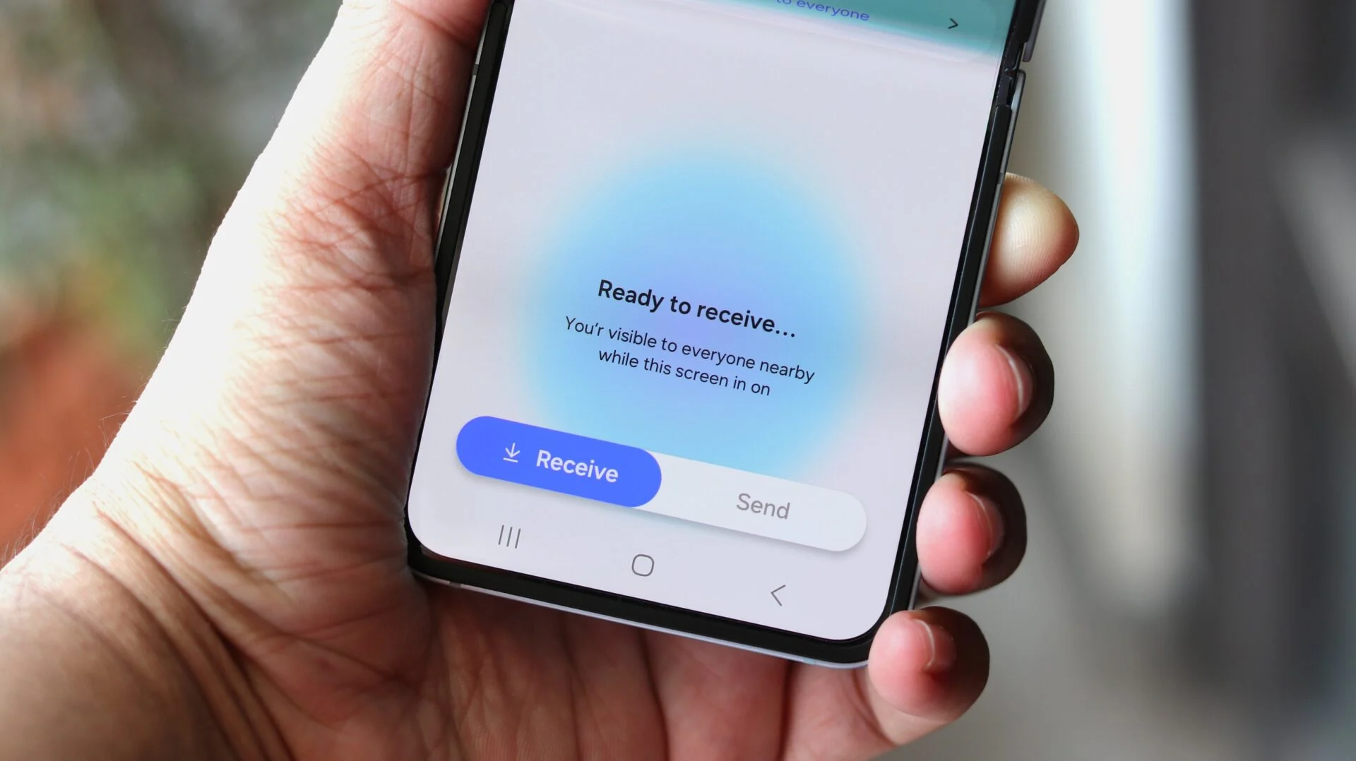 Quick Share інтерфейс