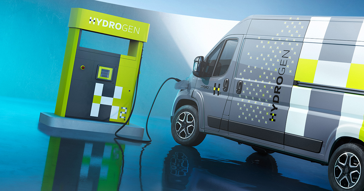Vauxhall Movano Hydrogen version of the Vauxhall Movano Hydrogen - side view