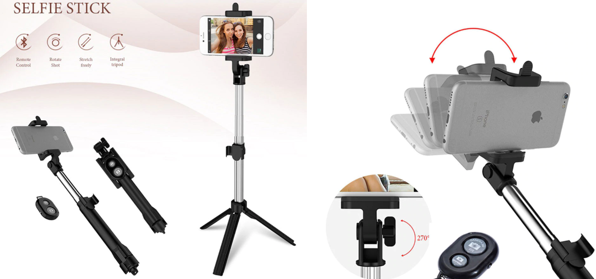selfie stick with button