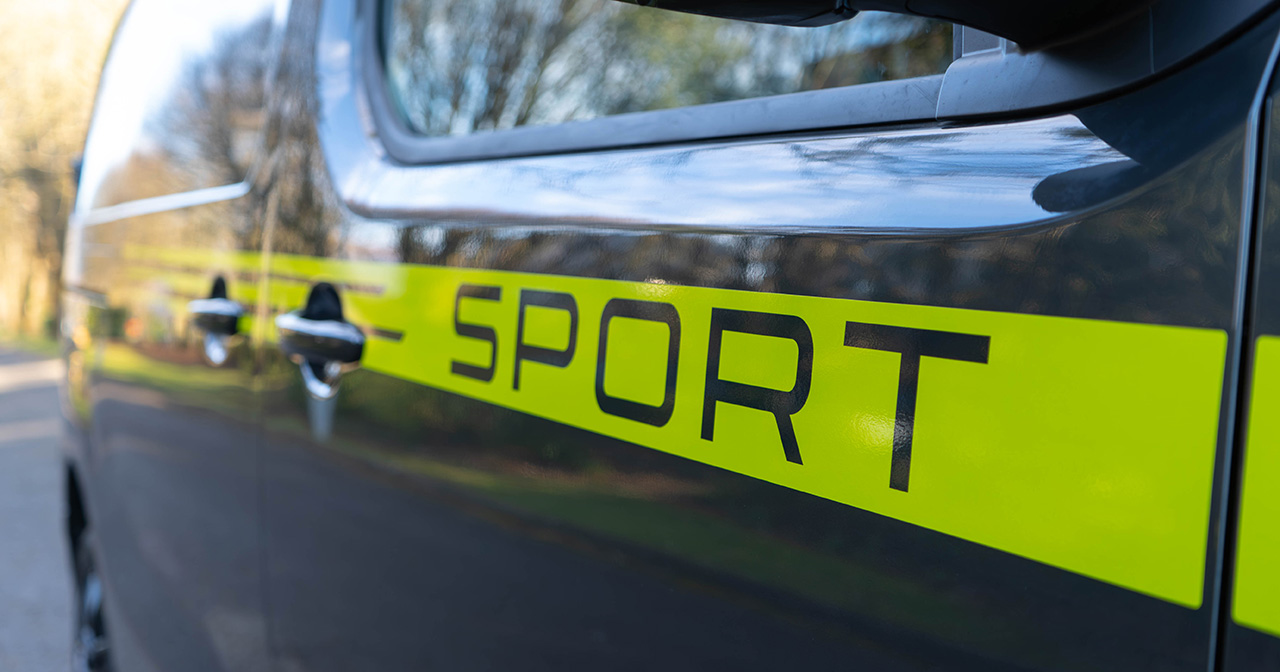 Peugeot Expert Sport with striking Kryptonite Green stickers
