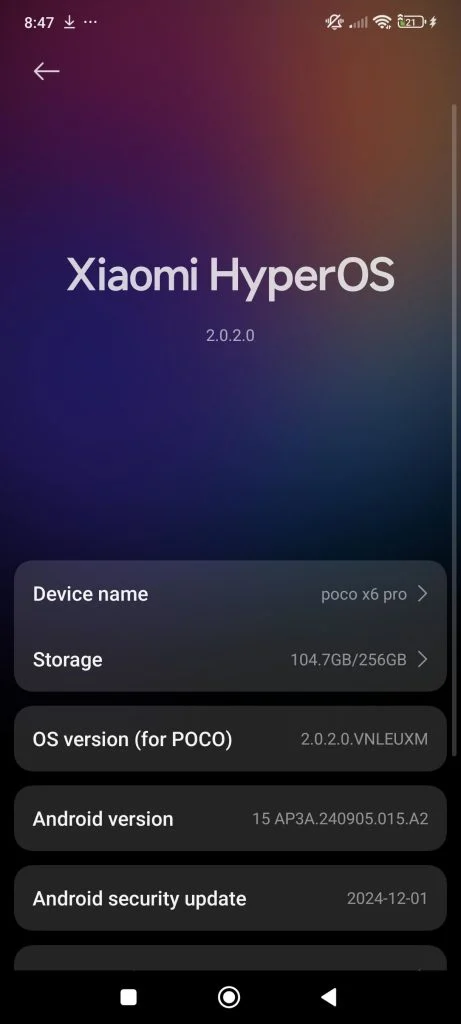 Mise à jour HyperOS 2.0 pour le Poco X6 Pro