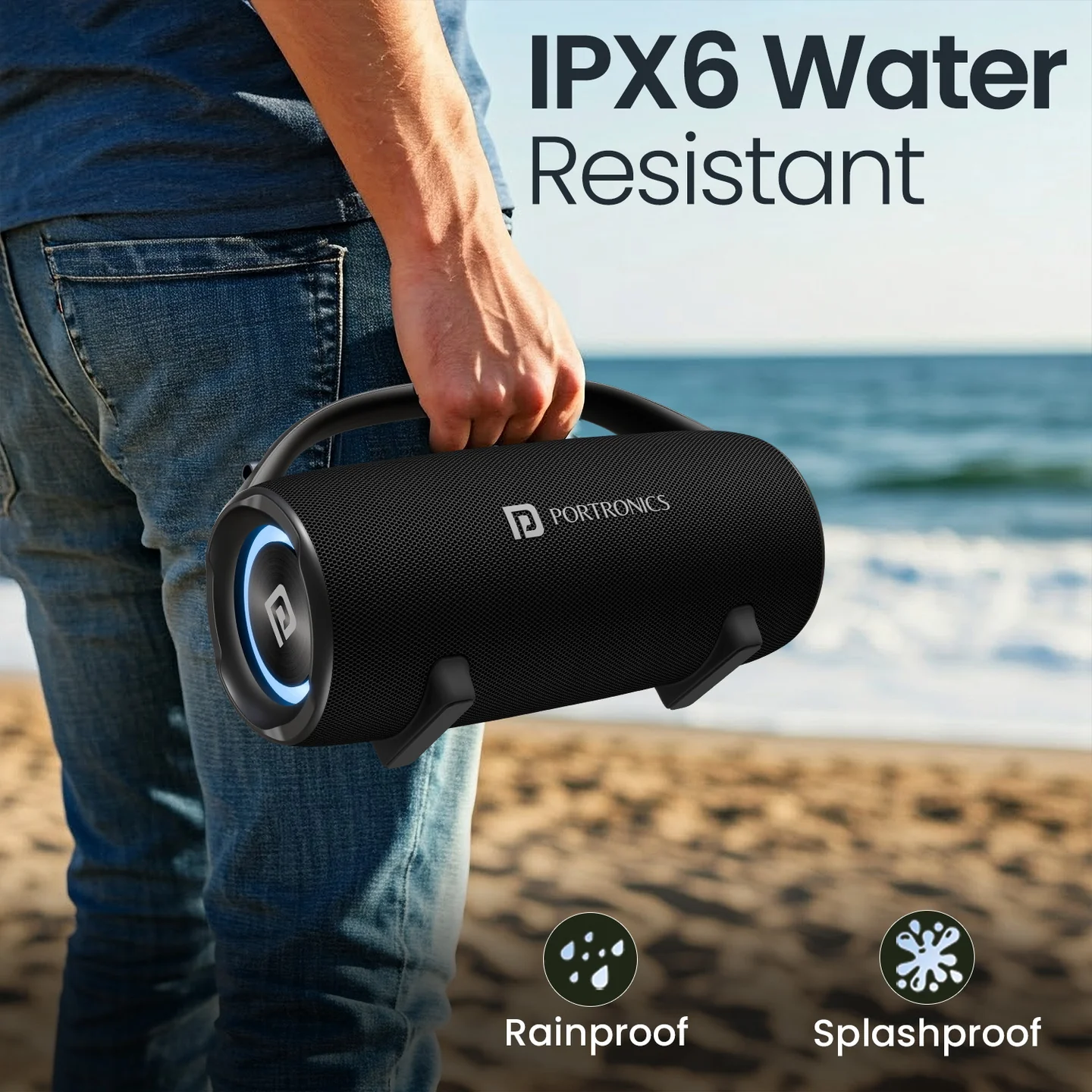 Портативна колонка Portronics Thunder 2.0 з потужним звуком для вечірок