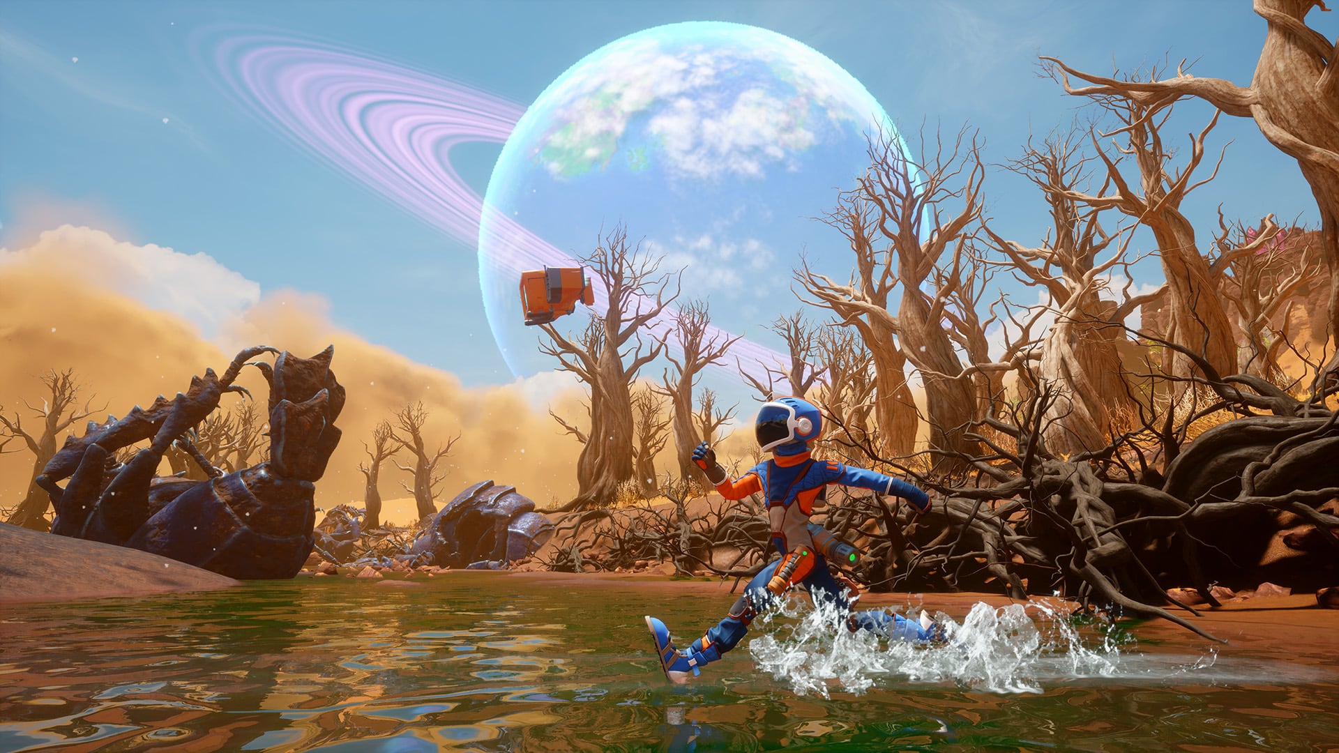 The player is accompanied by the EKO robot. Illustration: Raccoon Logic