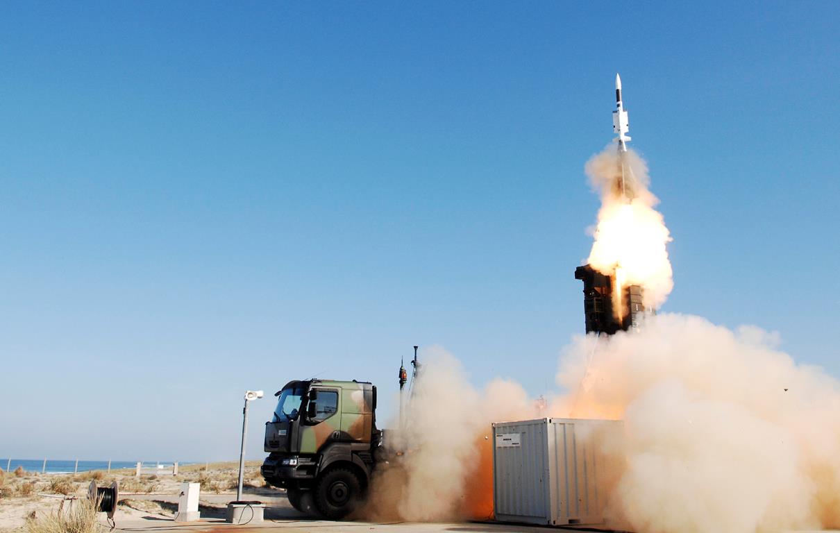 Launching an Aster 30 missile from a SAMP/T combat vehicle. Illustration: MBDA