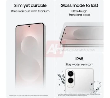 Samsung Galaxy S25 Edge smartphone with AMOLED display