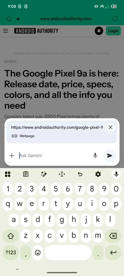 URL mapping to test web page summarisation in Samsung Internet with Gemini