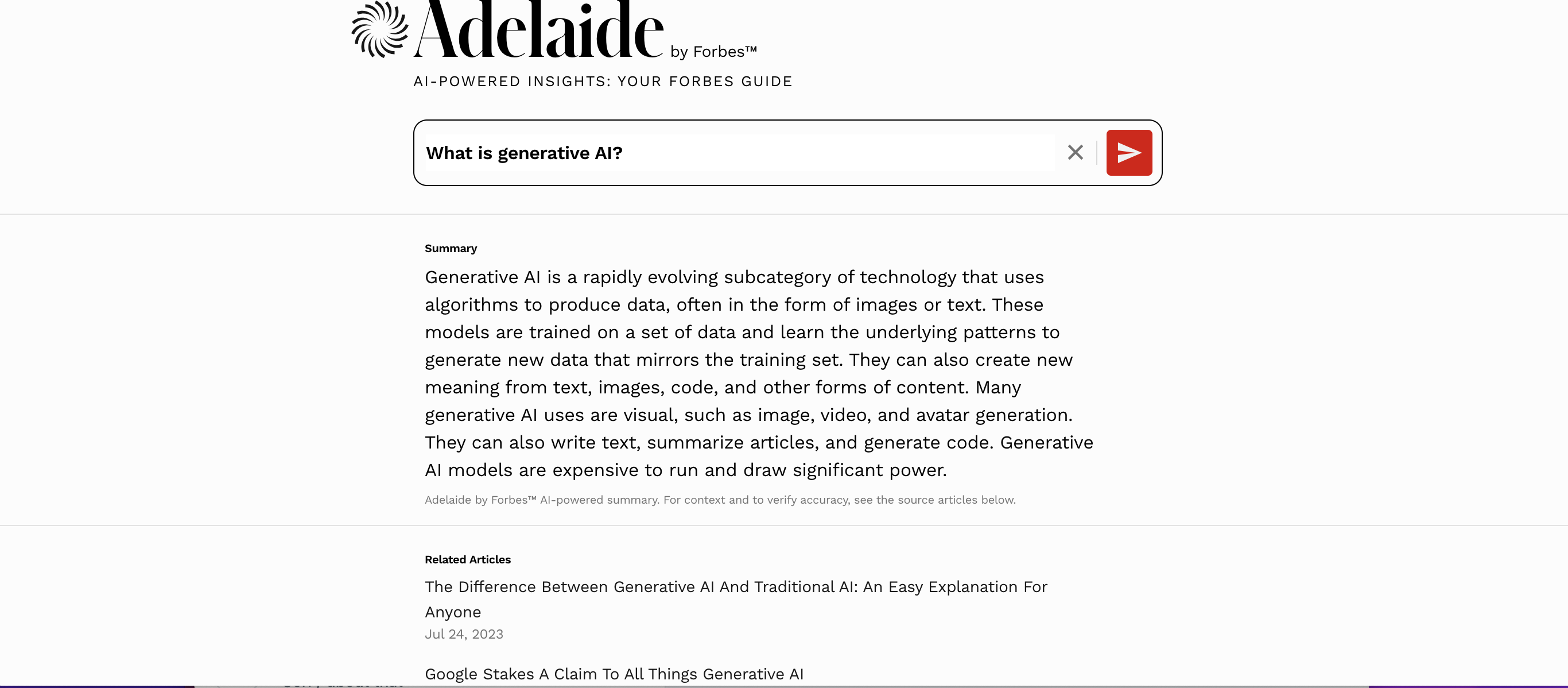 Forbes lance une version bêta de la recherche alimentée par l'IA pour des recommandations personnalisées-2