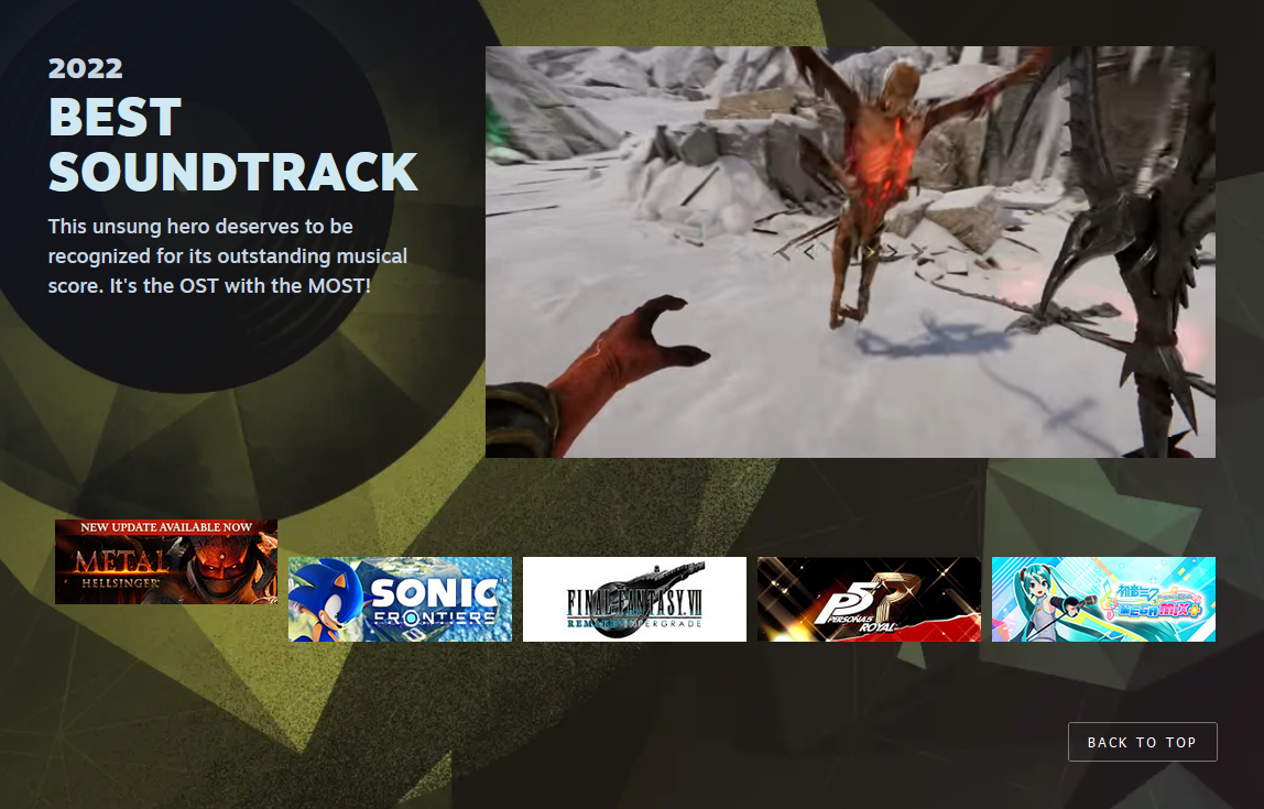 Valve a présenté les 11 nominations de la cérémonie des Steam Awards, dont : "Jeu de l'année", "Meilleure histoire", "Meilleure bande sonore", etc.-9