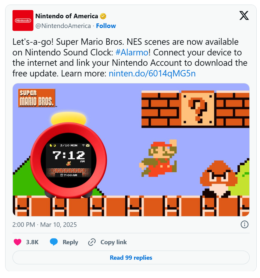Nintendo Alarmo будильник