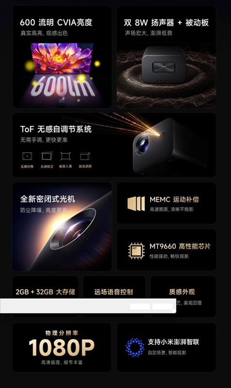Compact body of the projector Redmi Projector 4 Pro