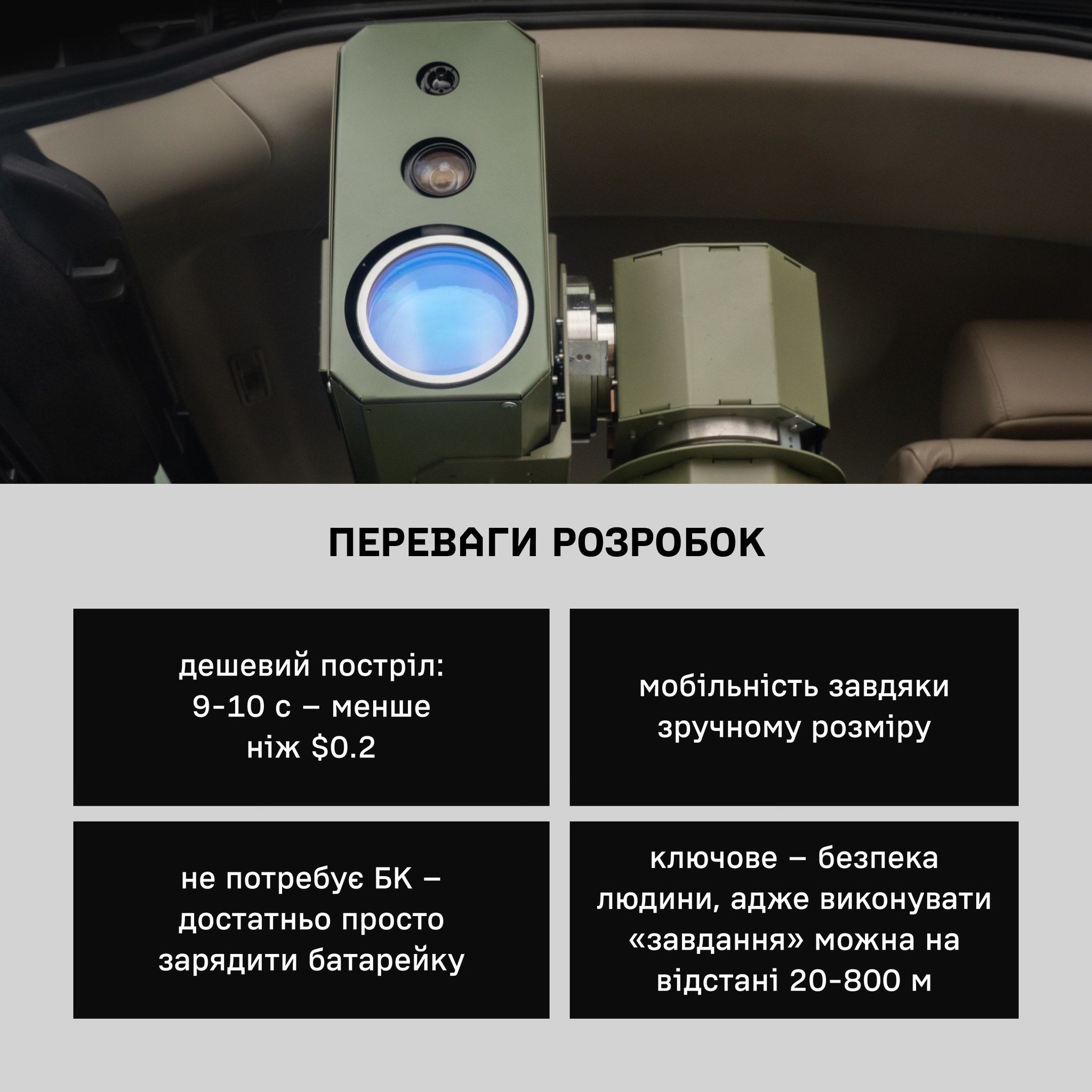 The Ukrainian laser installation SlimBeam. Illustration: Brave1
