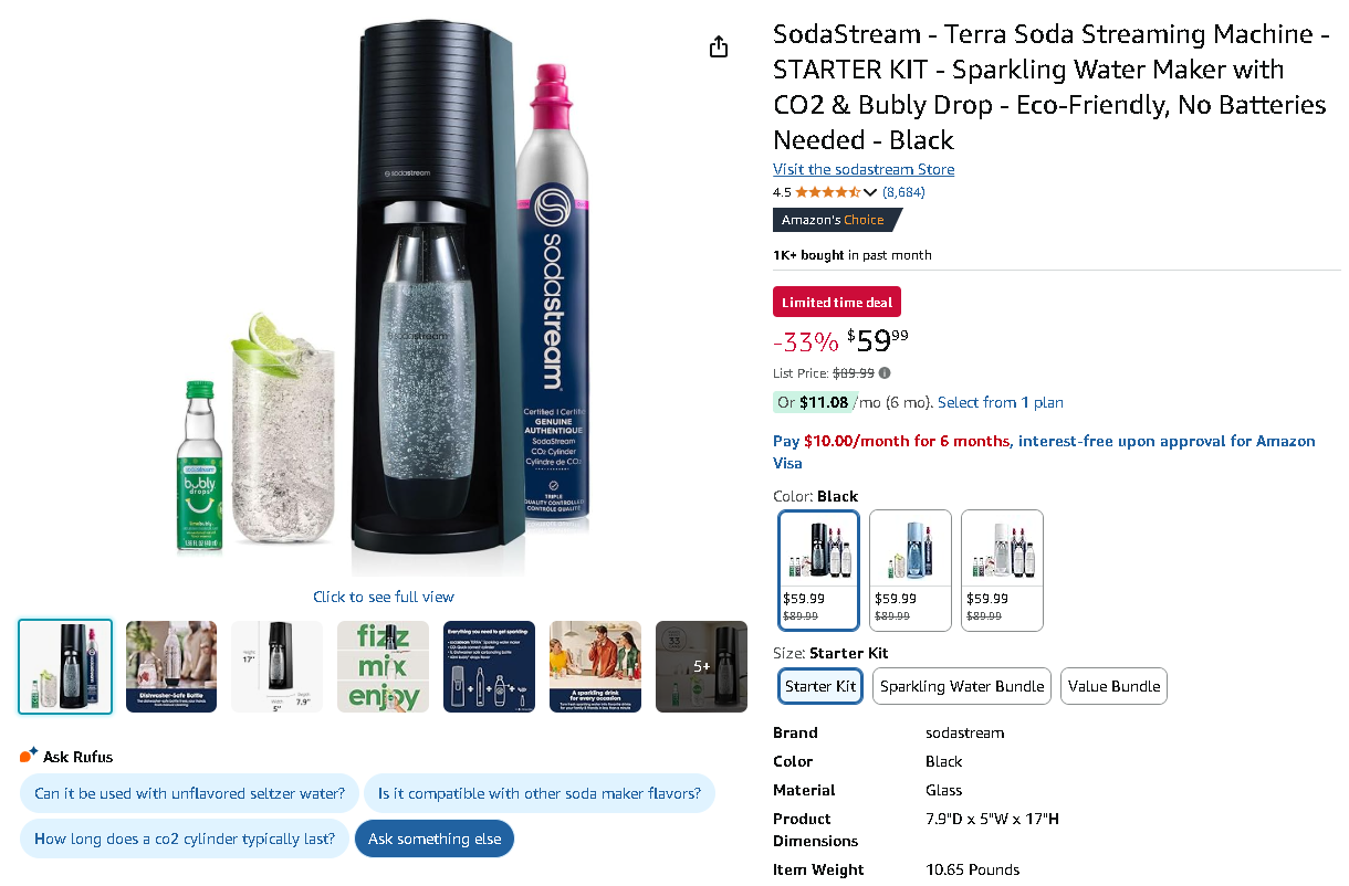 SodaStream Terra Carbonation System SodaStream Terra Carbonation System